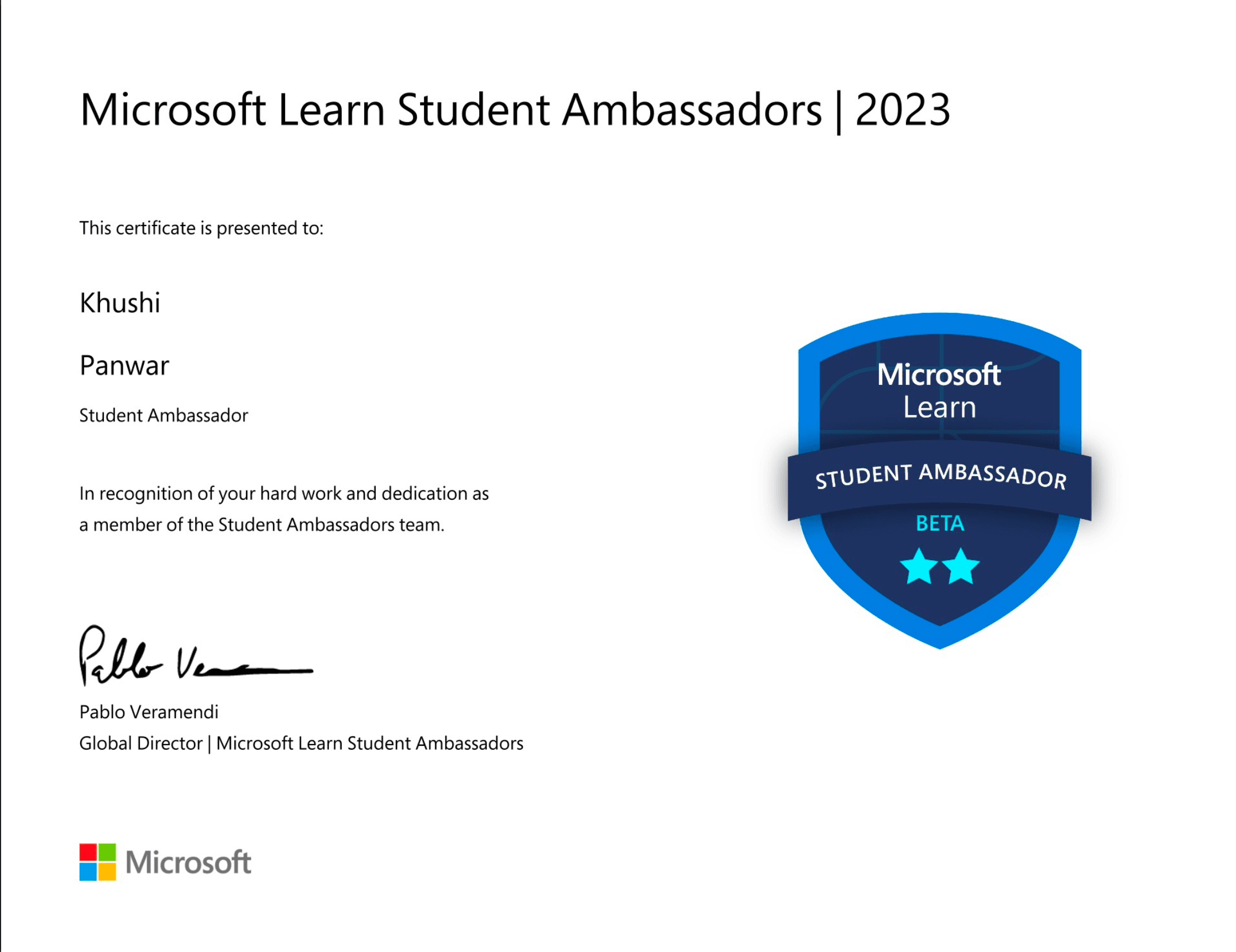 Microsoft Learn Student Ambassador
